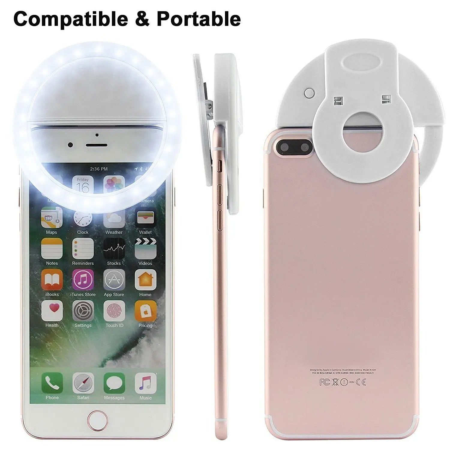 Rechargeable Selfie Ring Light – Clip-On LED Phone & Laptop Ringlight for Photography, Video Calls & Makeup