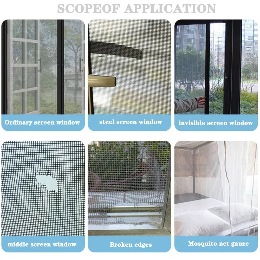 Easy-to-Apply Waterproof Window Screen Repair Tape – Self-Adhesive Mesh Patch for Quick DIY Screen Fixes (5cm x 200cm, White)