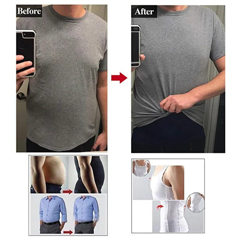 Men’s Slimming Compression Tank Top – Abdomen & Chest Shaper with Back Support
