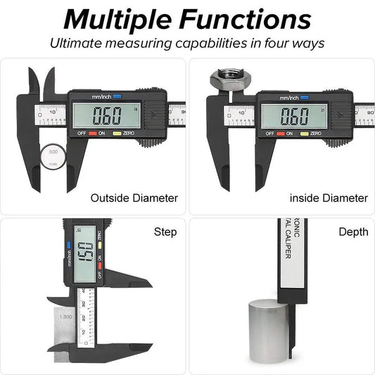 Electronic Digital Caliper – Carbon Fiber Vernier Caliper Gauge Micrometer Measuring Tool (100mm/150mm)
