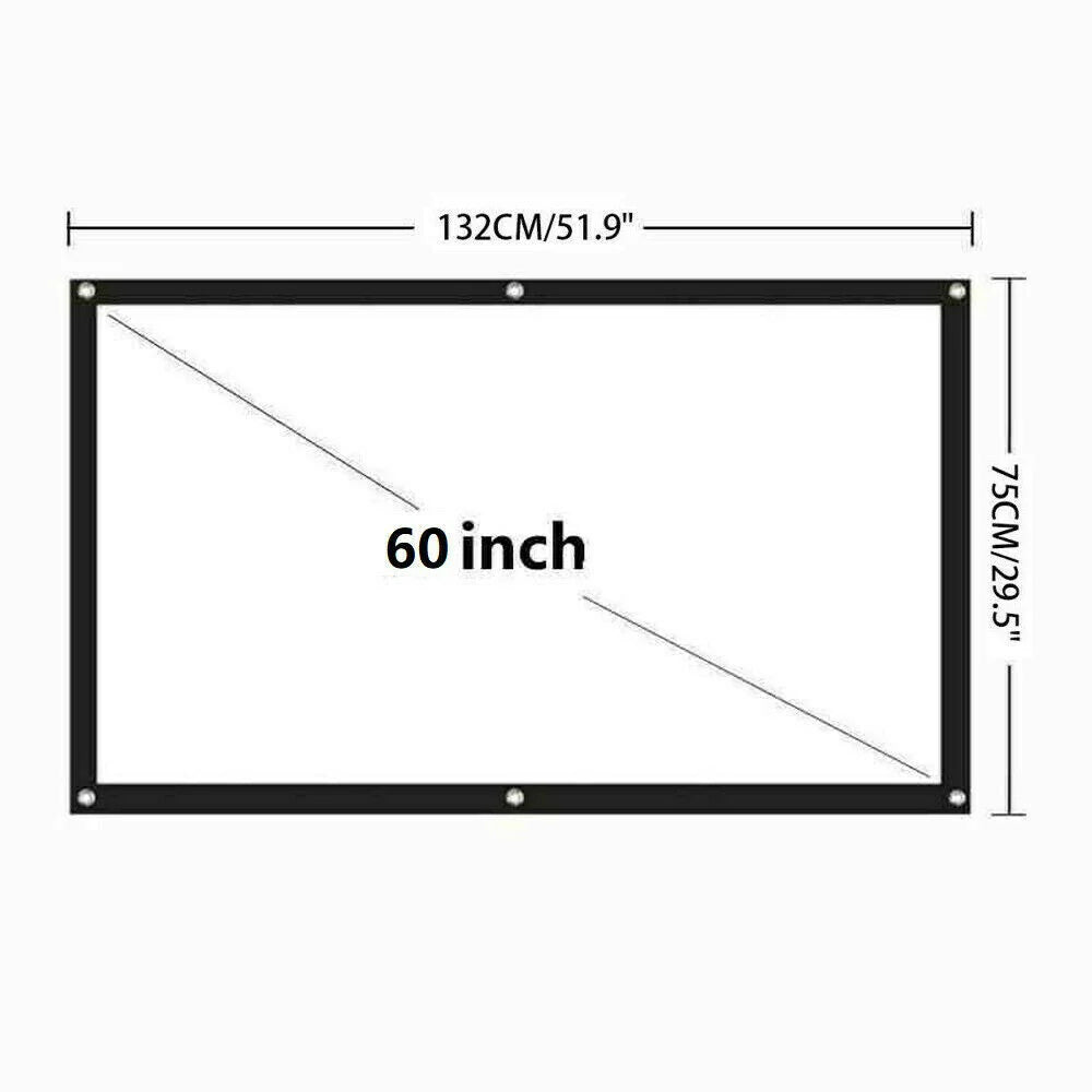 HD Foldable Projector Screen 16:9 - Portable Home & Outdoor Theater Display (60–150 inch)