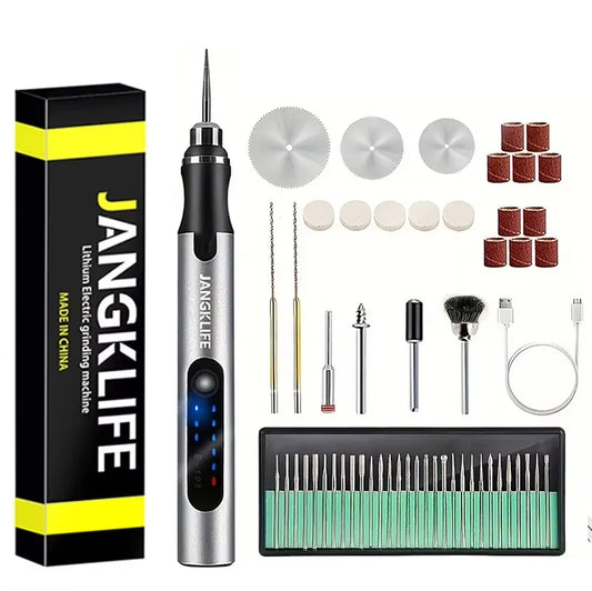 USB Cordless Rotary Tool Kit – Mini Engraving Pen Drill for Wood, Metal, Glass & Jewelry DIY