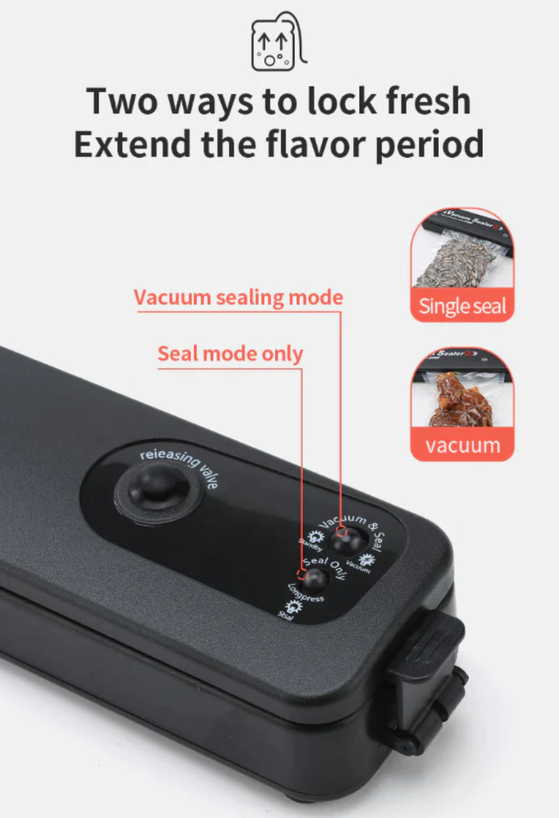 Automatic Vacuum Sealer Machine with Seal Bags – Food Preservation Saver for Dry & Wet Foods
