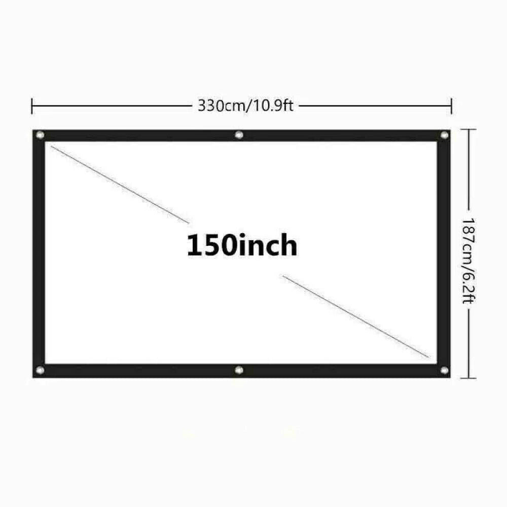 HD Foldable Projector Screen 16:9 - Portable Home & Outdoor Theater Display (60–150 inch)