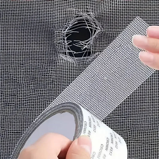 Easy-to-Apply Waterproof Window Screen Repair Tape – Self-Adhesive Mesh Patch for Quick DIY Screen Fixes (5cm x 200cm, White)
