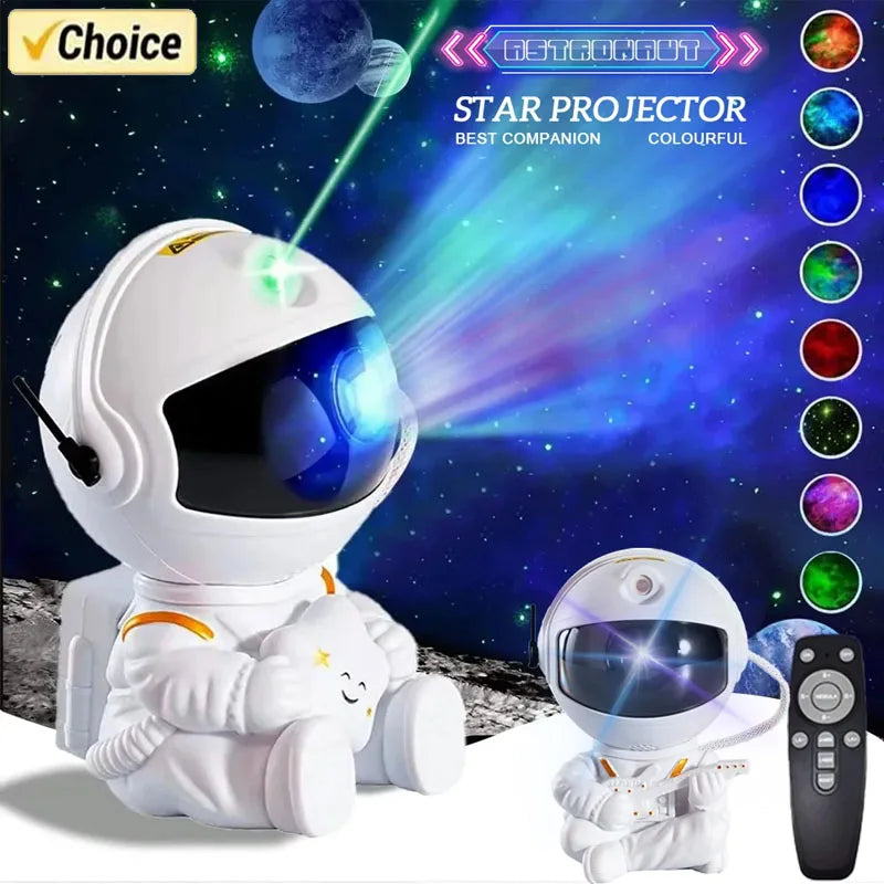 Astronaut Star Projector Galaxy Night Light – LED Nebula Space Lamp for Bedroom, Kids & Home Decor